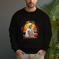 thumbnail image 3 of Men's 330g 100% Cotton Halloween Pattern Dropped Shoulder Crew Neck Sweatshirt, 3 of 15