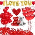 thumbnail image 1 of Juego De Globos De Corazón Con Pétalos Accesorios De Fotos Encantadores Decoraciones De Habitación Globo Inflable Arreglo De Compromiso De Boda De Bebé Minnieouse HA034541-00, 1 of 6