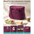 thumbnail image 5 of Insulated Lunch Bag for Women, Quilted Lunch Tote Cooler Bag with 40oz Cup Holder & Strap,14L Leakproof Lunch Box for Work Office Teacher Nurse Picnic Travel, Black Floral, 5 of 9