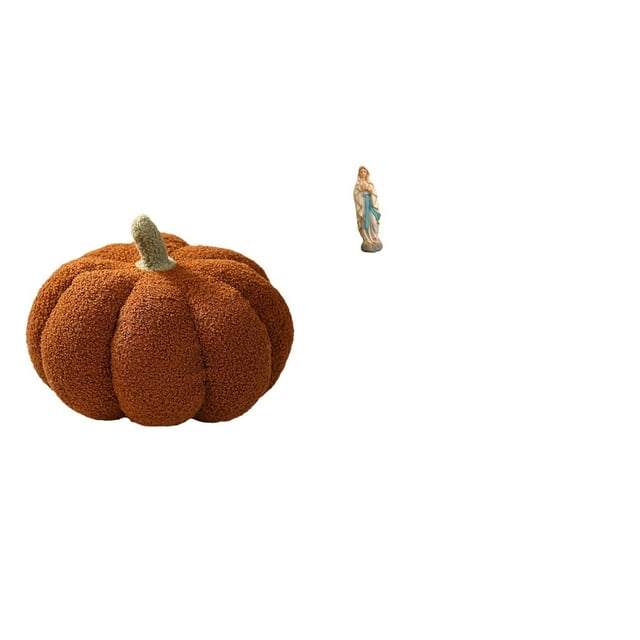 Figura Decorativa De Calabaza De Peluche Y Virgen María Lutero, Cojín De Sofá, Escultura De Resina Bendita Para Decoración De Dormitorio Y Oficina