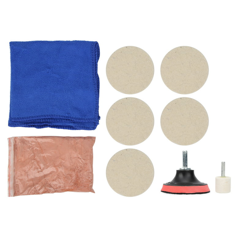 1set Cerium Oxide Powder Glass Polishing Kit With Wool Felt