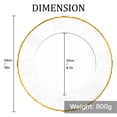thumbnail image 5 of 13 Inch Clear Glass Charger Plates with Gold Trim, 4 Packs Glass Chargers Service Plates, Glass Chargers for Wedding Birthday and Various Occasions, 5 of 7