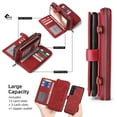 thumbnail image 4 of Feishell for Samsung Galaxy A15 Crossbody Wallet Case,PU Leather Lager Capacity Detachable Cover Magnetic Buckle Card Slots Zipper Pocket Stand Phone Case with Adjustable Shoulder Strap,Red, 4 of 8
