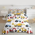 thumbnail image 3 of Manfei Construction Truck Boys Full Size Comforter Sets, Cartoon Tractor Bedding Comforter Set, Vehicle Theme Reversible Bedding Sets, Microfiber Bedroom Decor, 3-Piece, 3 of 9