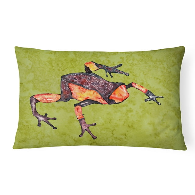 Carolines Treasures 8689PW1216 Frog Indoor & Outdoor Fabric Decorative Pillow