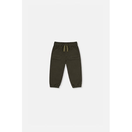 Deux Par Deux Baby Boy Baby Stretch Canvas Jogger Pants Very Dark Green