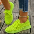 thumbnail image 5 of Sneakers for Women Lightweight Mesh Lace up Outdoor Running Shoes Casual Slip on Soft Sole Walking Shoes Breathable Athletic Shoes Yellow Size 9, 5 of 9