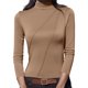 thumbnail image 2 of HongQid Women's Long Sleeve Mock Turtleneck Shirts 2025 Fleece Lined Base Layer Slim Fit Thermal Underwear Tops, 2 of 6