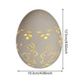 thumbnail image 3 of YWIYIUD 1PC Easter Decorations Egg LED Lights Ceramic Lighted Easter Egg with Flower Hollowed Farmhouse Rustic Easter Eggs Light Up Statue for Easter Home Table Centerpiece Decor Gifts ﻿5inch, 3 of 8