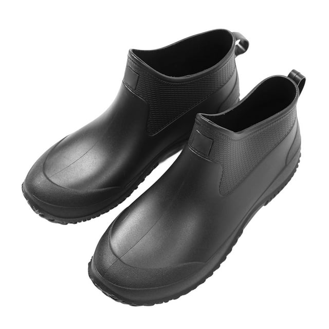 Waterproof Rain Shoes with Anti Slip Bottom for Men Short Tube Design for Outdoor Activities and Kitchen Use