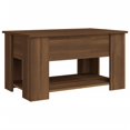 thumbnail image 3 of vidaXL Coffee Table Brown Oak 79x49x41 cm Engineered Wood, 3 of 5