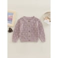 thumbnail image 2 of Bagilaanoe Newborn Baby Girl Knit Cardigan Long Sleeve Sweater Hollow Coat Knitwear Coat 3M 6M 9M 12M 18M 24M Infant Fall Casual Tops Outwear, 2 of 7