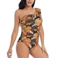 thumbnail image 3 of Gukieu Dog Print One-shoulder Ruffled One-piece Swimsuit with Removable Chest Pads and Tummy-control Swimsuit for Women-X-Large, 3 of 6