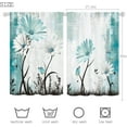 thumbnail image 3 of Farmhouse Teal Blue Daisy Floral Kitchen Curtains Rustic Turquoise White Flower Small Short Modern Country Cafe Curtains for Bathroom Window Treatment Tiers 27.5x39 Inch 2 Panels, 3 of 4