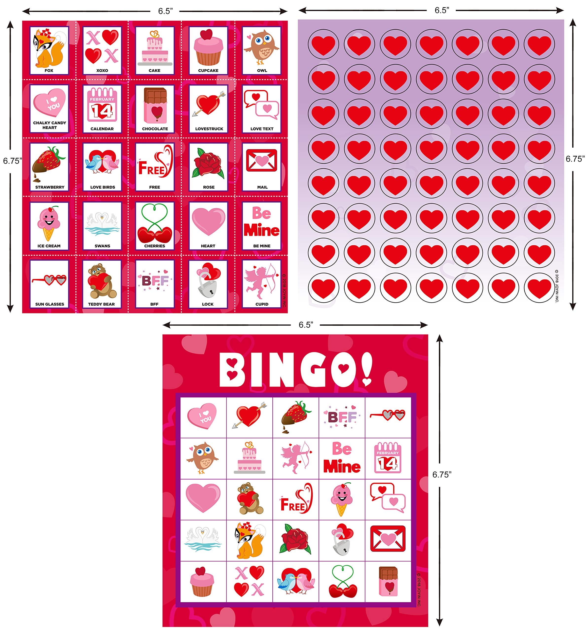 JOYIN – Juego de cartas de bingo para el día de San Valentín 5 x 5 – 28  jugadores para juegos de cartas de fiesta infantil juegos de clase – Yaxa  Store