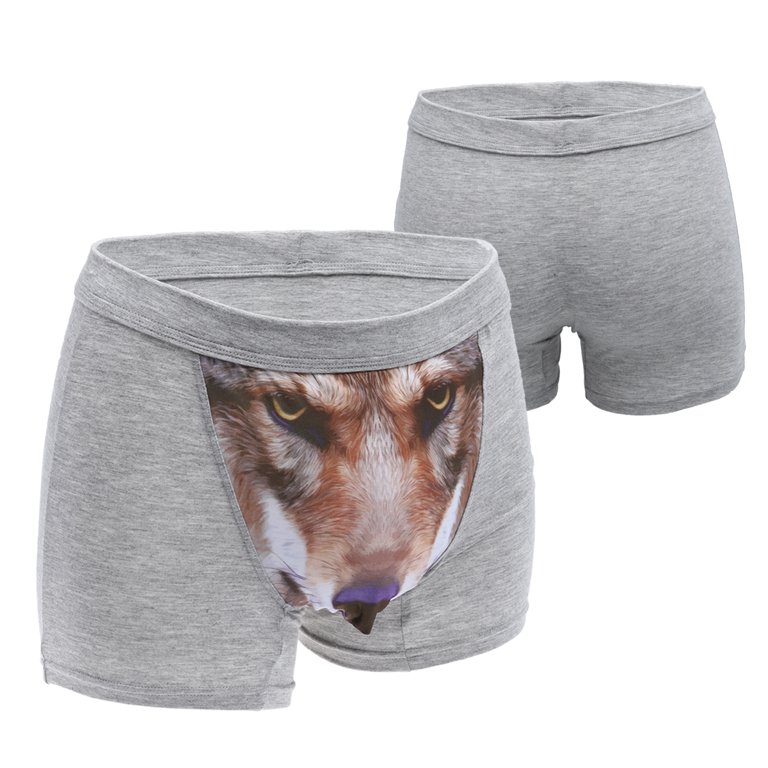 Grey Wolf Animal Mouth Meme Underpants Breathbale Panties Male Underwear  Print Shorts Boxer Briefs - AliExpress