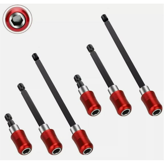 WRWolf 6Pcs 1/4 Hex Shank Quick - Release Magnetic Screwdriver Extension Holder Drill Bit