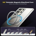 thumbnail image 4 of Dteck for Samsung Galaxy S24 Ultra Case with 360° Rotatable Magnetic Ring Stand Translucent Case for Samsung Galaxy S24 Ultra, Compatible with Magsafe for Men Women,Black, 4 of 8