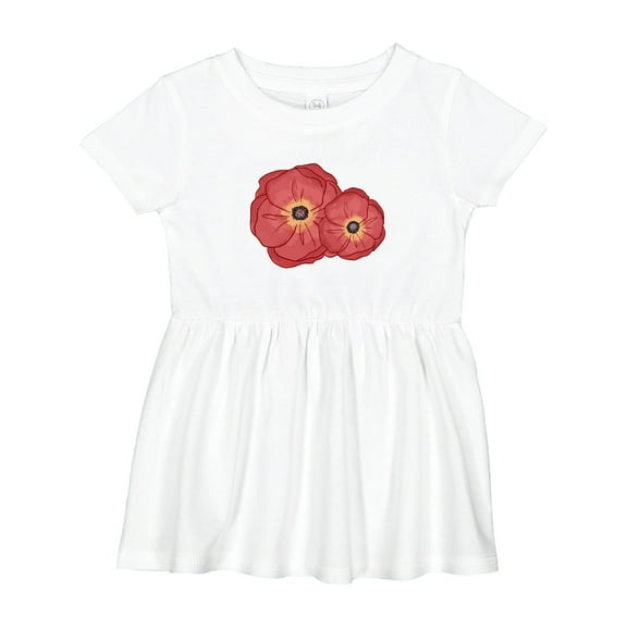 Inktastic Red Poppy Flowers Girls Baby Dress