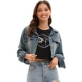 thumbnail image 6 of DARING DIVA Stylish Loose Fit Women's Top with Crew Neck Design S Black Print, 6 of 7