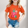 thumbnail image 2 of EHQJNJ Chandails en Molleton Col Rond Graphique Garçon et Fille Mode Décontractée Imprimé Col Rond Manches Courtes T-Shirt Haut Filles T-Shirts Blancs, 2 of 4