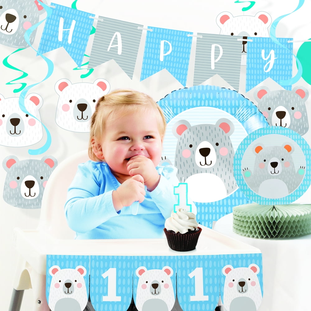 Bear Party 1st Birthday Decorations Kit