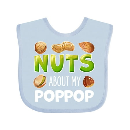 

Inktastic Nuts About My Poppop Peanut Almond Pistachio Gift Baby Boy or Baby Girl Bib