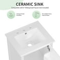 thumbnail image 4 of 20" Bathroom Vanity with Sink, White Vanity Cabinet with Storage Drawer & Door, Semi-Lune Ceramic Basin, Adjustable Feet for Small Bathroom, 4 of 11