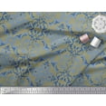 thumbnail image 3 of Soimoi Green Cotton Duck Fabric Filigree Damask Print Fabric by the Yard 42 Inch Wide, 3 of 3