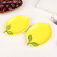 thumbnail image 3 of 1Pc Cartoon Ceramic Lemon Shaped Ceramic Dish Salad Dish Family Fruit Snack Plate Kitchen Utensils Accessories Brown, 3 of 5