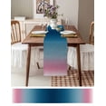 thumbnail image 4 of Table Runner 72 Inches Long for Kitchen Dining, Pink Blue Ombre Dresser Scarf Farmhouse, Dining Table Decorations for Wedding/Parties, Modern Geometric Striped Abstract Art 18 x 72 In, 4 of 9
