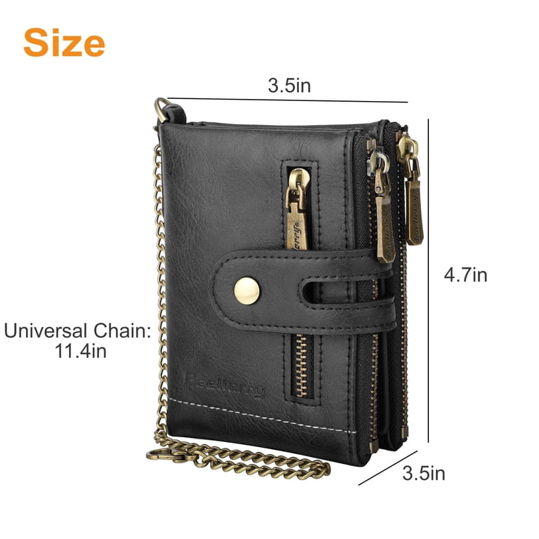 TSV Bifold Leather Wallet with Anti-Theft Chain photo 7