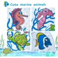 thumbnail image 4 of Alfombrilla de baño para ducha, 39 cm x 69 cm, alfombrillas de ducha antideslizantes con ventosas, alfombrilla de bañera lavable a máquina para baño (mundo submarino), 4 of 4