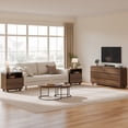 thumbnail image 4 of Aufeile Dresser for Bedroom, 6 Drawer Dresser & Chest of Drawers, 53" Modern Chest of Drawers with Curved Profile Design, Wood Dresser Storage Organizer for Adults, Walnut, 4 of 9