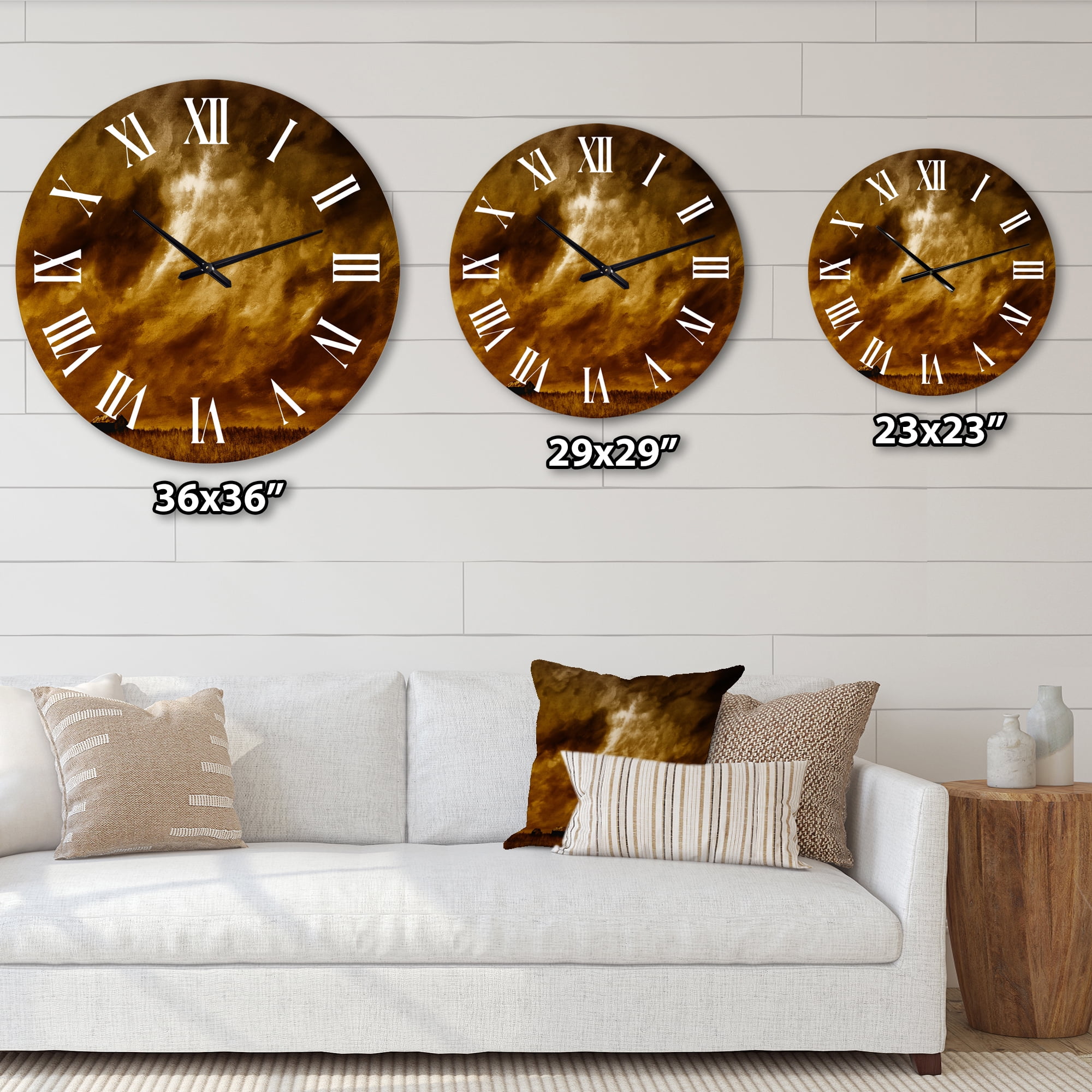 Designart 1 in Farmhouse Wall Clock
