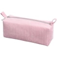 thumbnail image 1 of Hukapapa Bolsa de cosméticos de pana para niñas, bolsa de cosméticos simple, billetera de almacenamiento portátil diaria, color rosa, 1 of 5