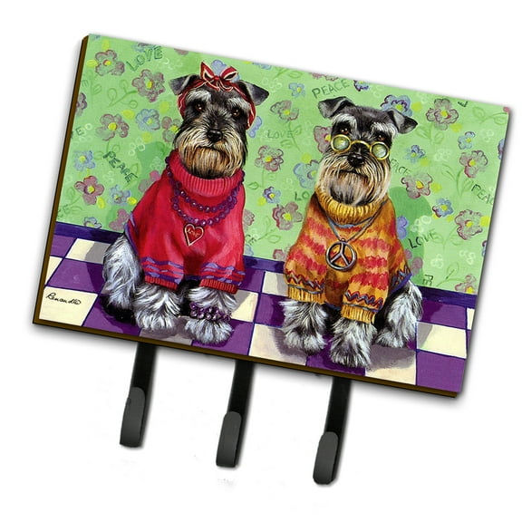 Schnauzer Love and Peace Leash or Key Holder