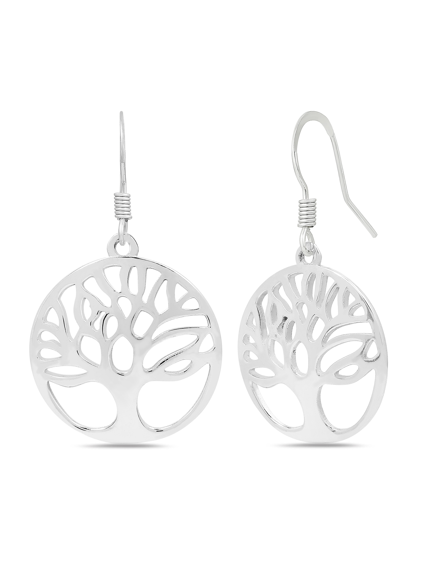 Solid .925 Sterling Silver Tree of Life Design Dangle Earrings for Women, Women's, Size: One Size