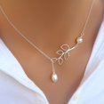 thumbnail image 1 of Collier en forme de feuille plaqué argent avec pendentif en forme de feuille à longue chaîne pour femme Bijoux fantaisie JAMW Sencillez, 1 of 3