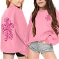 thumbnail image 2 of AJIWYH Mode Filles Mode Décontractée Imprimée à Manches Longues Chandail à Capuchon Mignon pour Adolescentes Rose, 3-4 Ans, 2 of 4