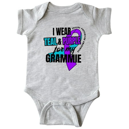 

Inktastic Suicide Prevention I Wear Teal and Purple for My Grammie Gift Baby Boy or Baby Girl Bodysuit