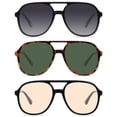 thumbnail image 1 of YDAOWKN Gafas de sol de aviador cuadradas retro para mujer y hombre, gafas de sol vintage de los años 70 con doble puente, 1 of 1