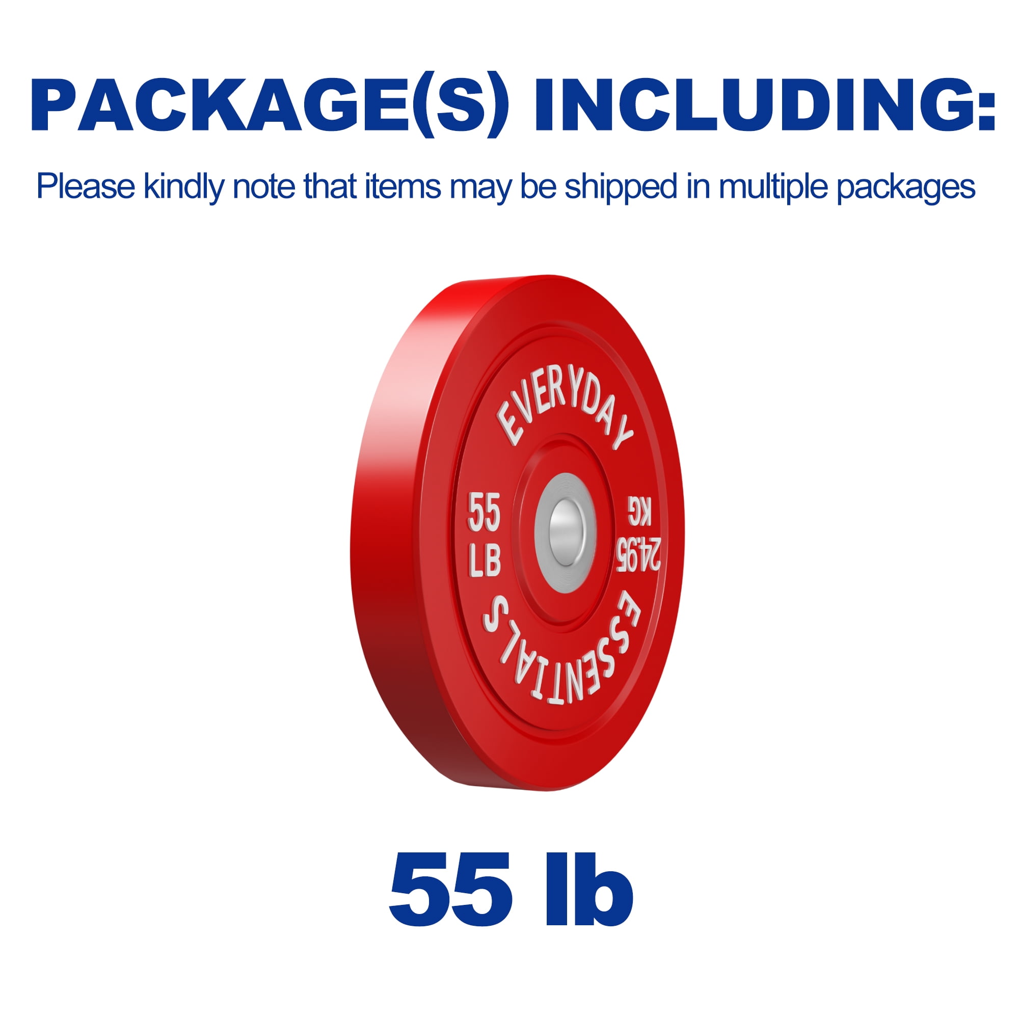 BalanceFrom Olympic Bumper Plate Weight Plate with Steel Hub, Color Coded, 55 lbs Single