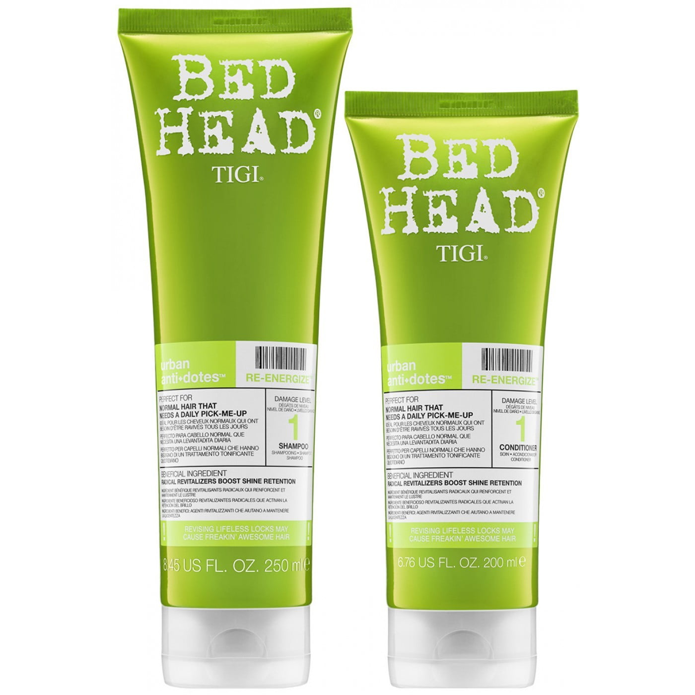 Tigi Bed Head Re-Energize Shampoo 8.45oz Conditioner 6.76oz Walmart.com