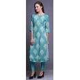 thumbnail image 2 of Bimba Robe Kurti Longue Imprimée Tunique Droite Manches 3/4 Robes pour Femmes Haut, 2 of 6