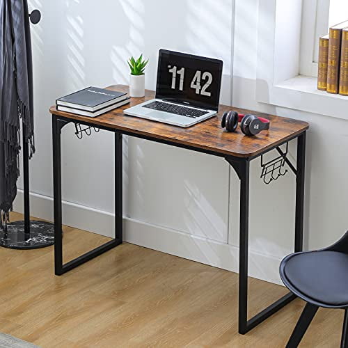Small Home Office Desk 39 4 Computer Writing Modern Simple Style Sy Work Table For With Black Metal Frame Canada Small Home Office Desk 39 4 Computer, Small Round Computer Tables