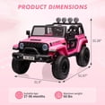 thumbnail image 2 of 24V 7AH 2 Seater Kids Ride On Truck Car Electric Vehicles, 2WD/4WD Ride On Car Toy with Remote Control, Trunk Storage, 4-Wheeler Suspension, Lights, Music, 2 of 7
