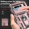 thumbnail image 6 of JTCASES for Google Pixel Fold Case, Heavy Duty Protection Magnetic Car Mount Rotating Stand [Slide Camera Window] Rugged Shockproof Anti-fall Shell for Google Pixel Fold, Rosegold, 6 of 9