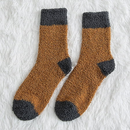 

christmas socks for women 1 Pairs Winter Men Coral Socks Middle Tube Sleeping Home Solid Stocking