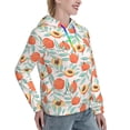 thumbnail image 6 of Lsque Peach Pattern Casual Women's Hoodie,Hooded Sweatshirt with Kangaroo Pocket,Pullover Hoodie with Eye-catching Drawstrings-X-Large, 6 of 7